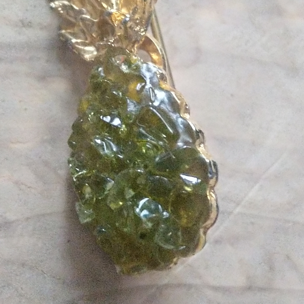 Green Peridot Pineapple Pin Brooch